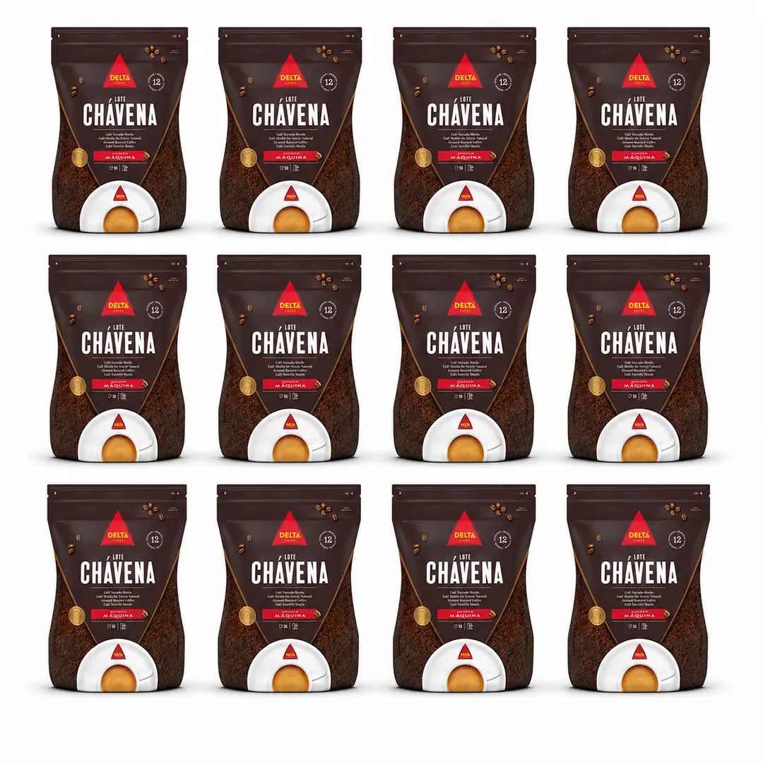 Pack 12 Unidades — Café Delta Lote Chávena Moído Máquina 250 g